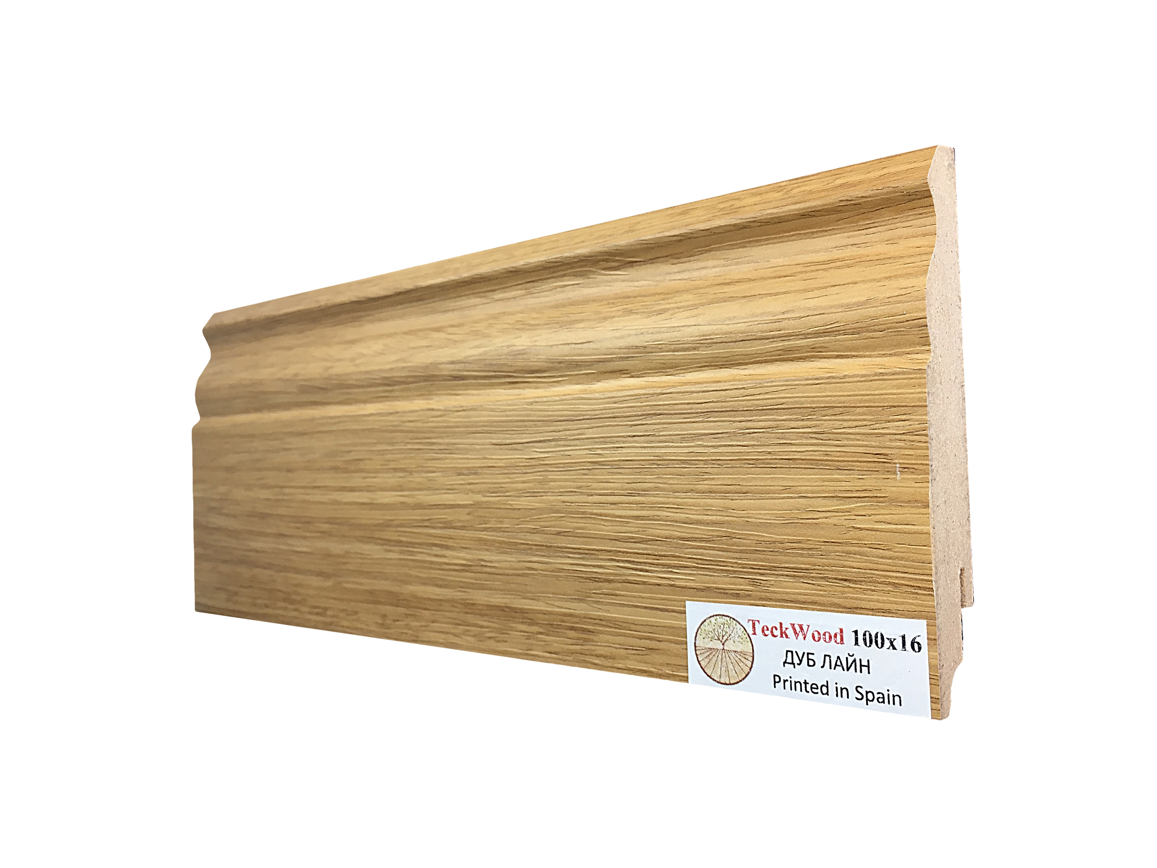 Плинтус МДФ ламинированный TeckWood Дуб Лайн 2150×100×16