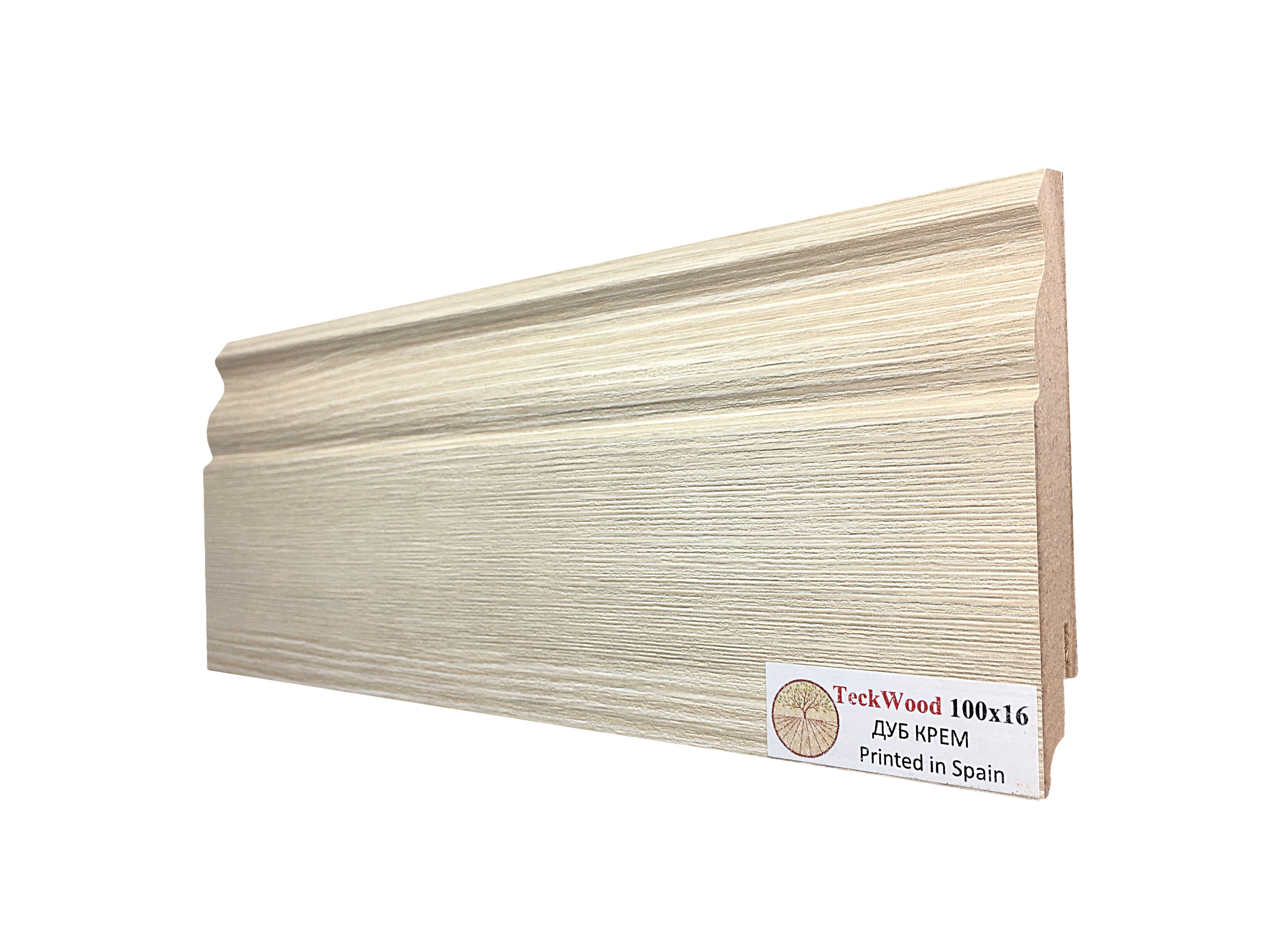 Плинтус МДФ ламинированный TeckWood Дуб Крем 2150×100×16