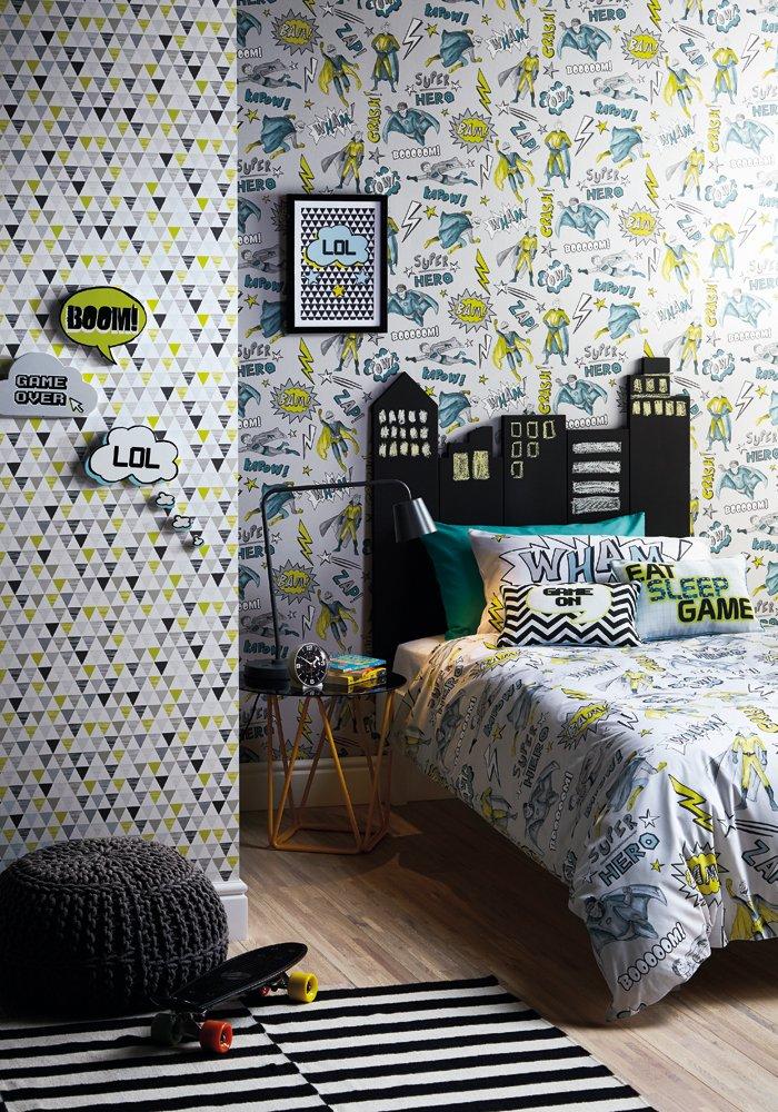 Обои ArtHouse Children Superhero 696201 фото в интерьере Обои ArtHouse Children Superhero 696201 фото в интерьере