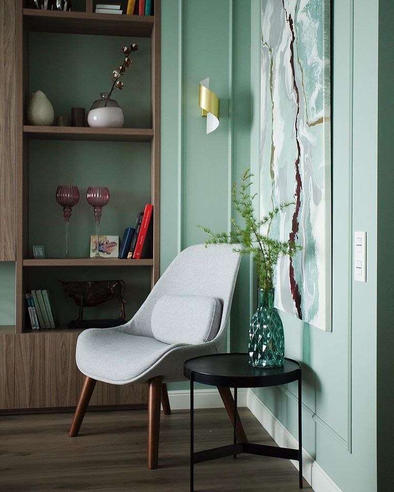 Краска Lanors Mons цвет Болотный Marsh 97 Interior 1 л фото в интерьере Краска Lanors Mons цвет Болотный Marsh 97 Interior 1 л фото в интерьере