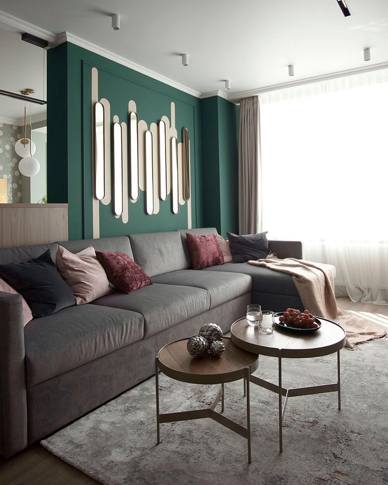 Краска Lanors Mons цвет Амазонит Amazonite 160 Interior 0,2 л фото в интерьере