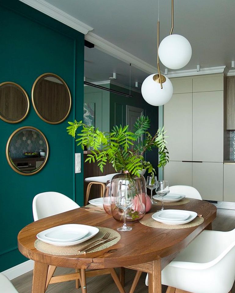 Краска Lanors Mons цвет Амазонит Amazonite 160 Interior 0,2 л фото в интерьере