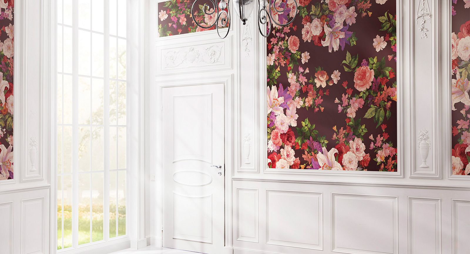 Панно Loymina Classic vol. II French bouquet V9 004 B1 3х4 м фото в интерьере