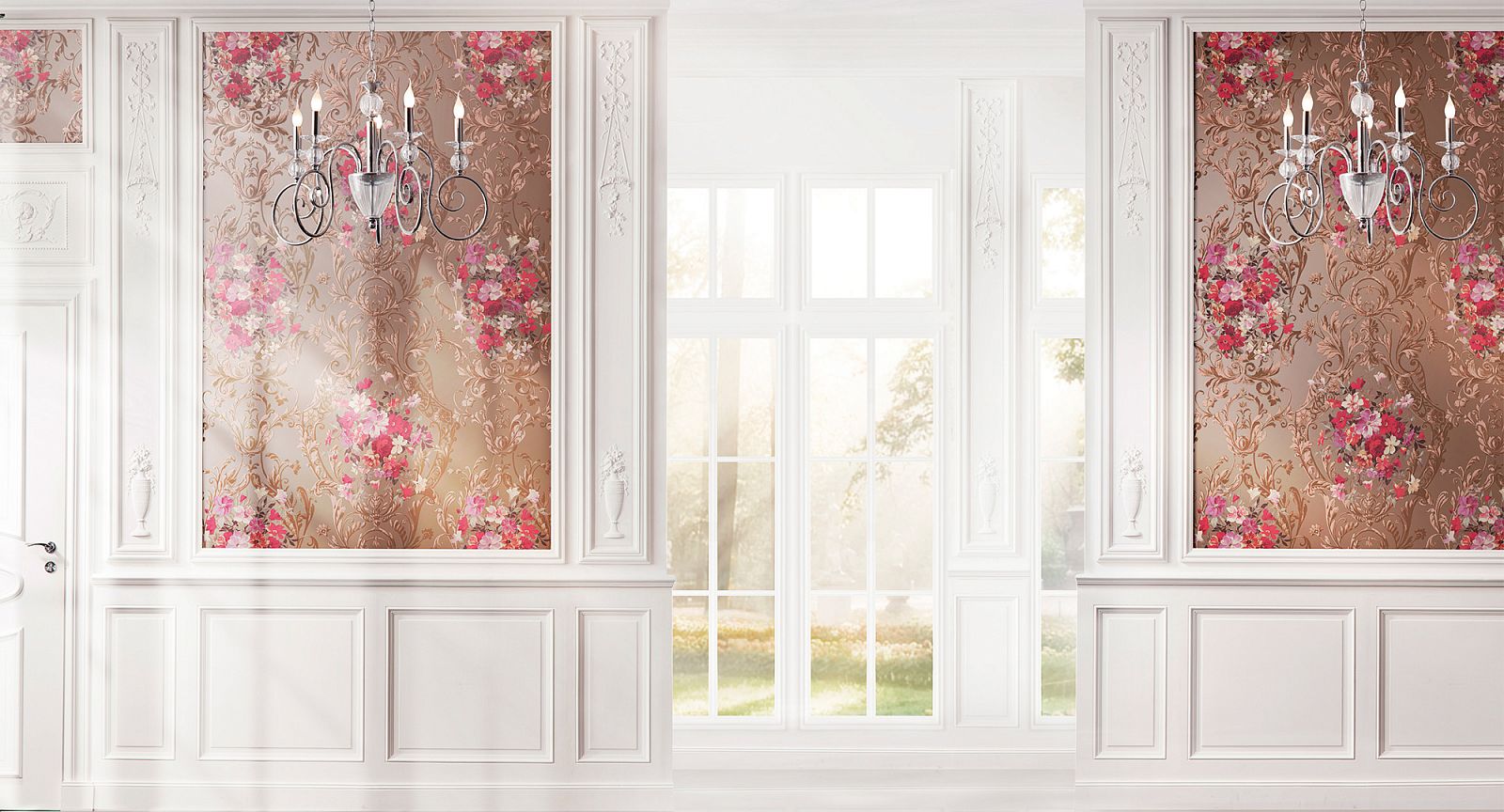 Панно Loymina Classic vol. II Medallion V10 010 C3 3х1 м фото в интерьере
