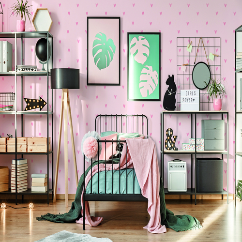 Обои Architector Little Genius Kingsly Hearts 72131 фото в интерьере