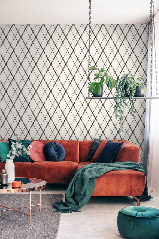 Обои Architector Sauvage Argyle KT10030 фото в интерьере