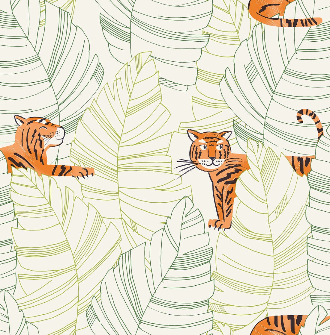 Обои Architector Little Genius Day Dreamers Tigers in the jungles DA61204